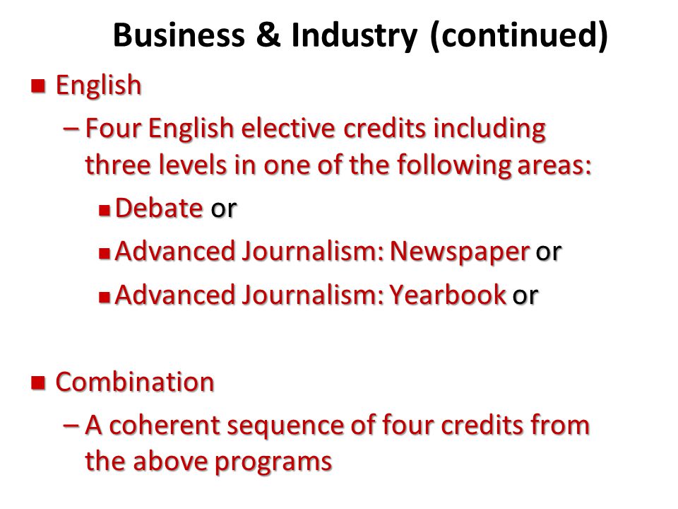 Business & Industry (continued)