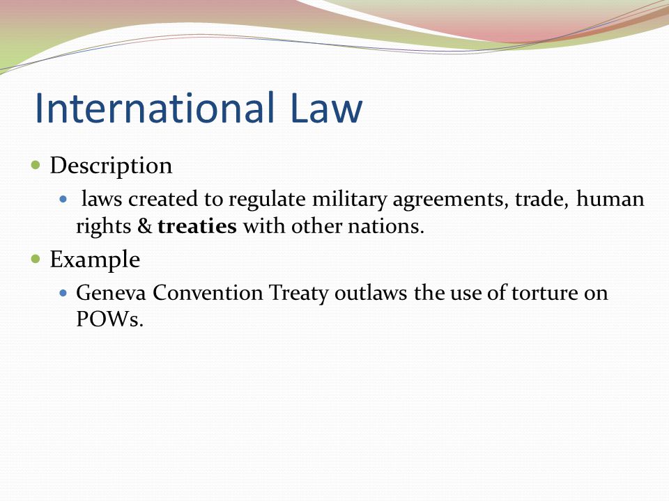 International Law Description Example