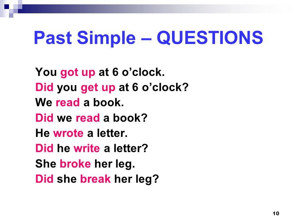 Past Simple – QUESTIONS