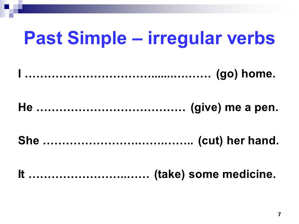 Past Simple – irregular verbs