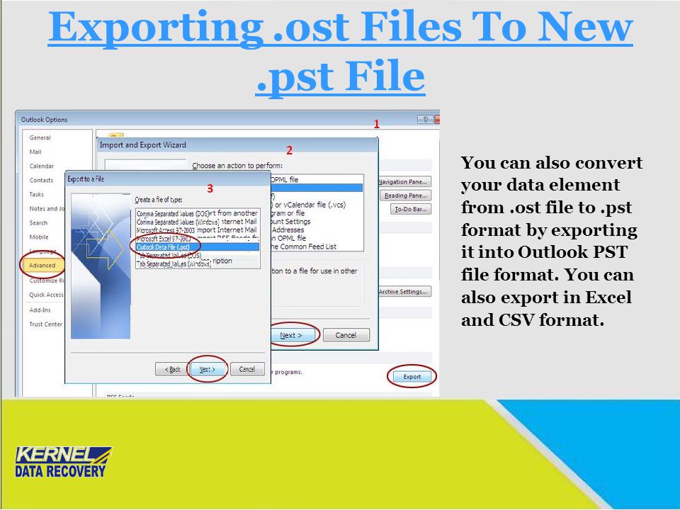 Exporting .ost Files To New .pst File