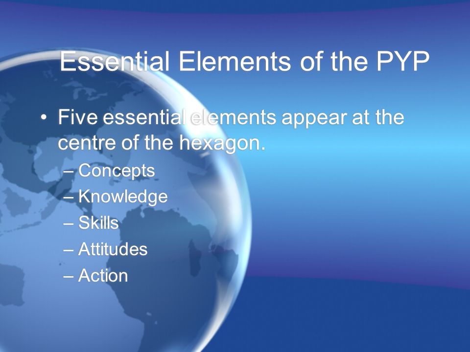 Essential Elements of the PYP