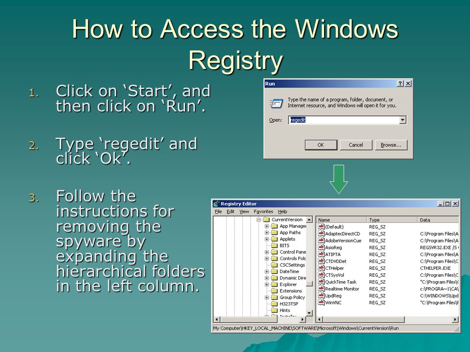 How to Access the Windows Registry
