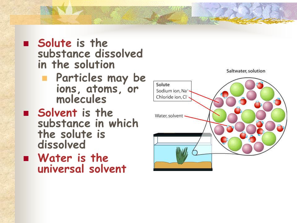 Solute is the substance dissolved in the solution