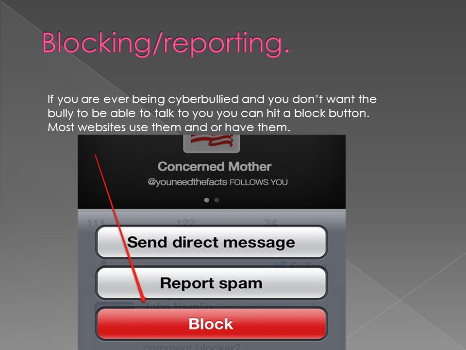 Blocking/reporting.