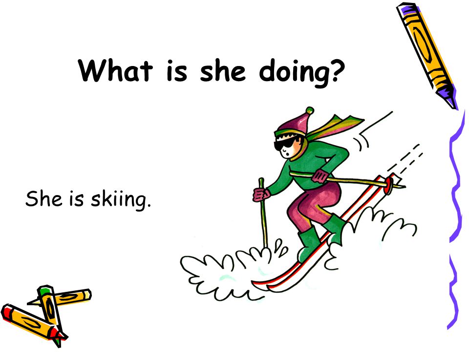 What is she doing She is skiing.