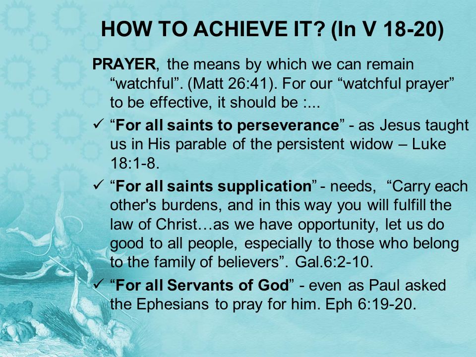 HOW TO ACHIEVE IT (In V 18-20)