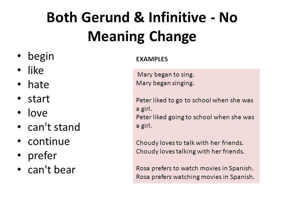 Both Gerund & Infinitive - No Meaning Change
