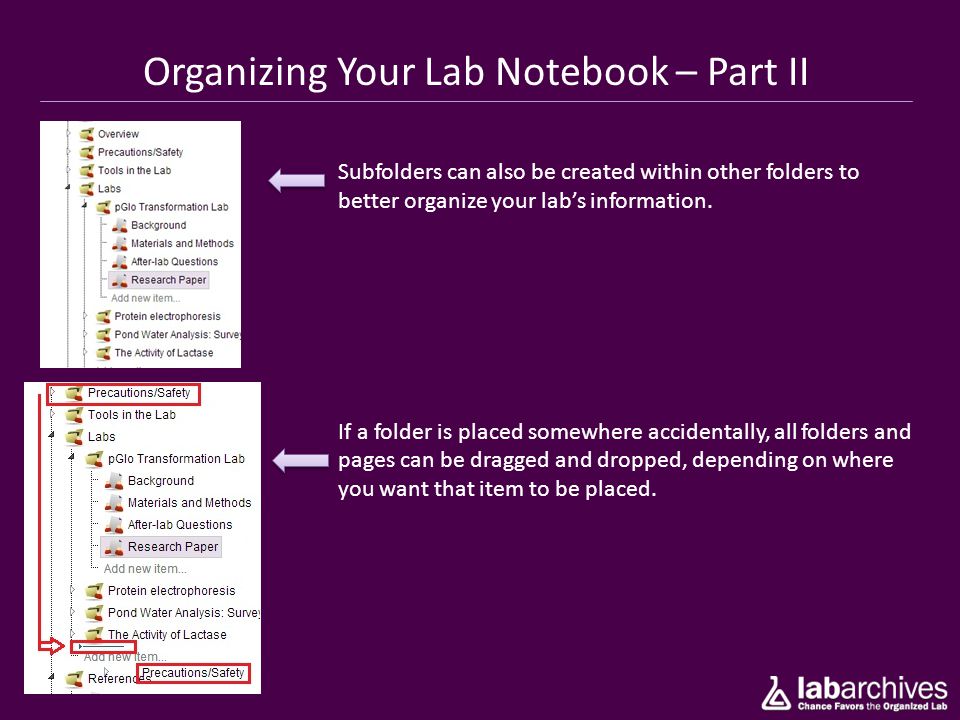 Organizing Your Lab Notebook – Part II