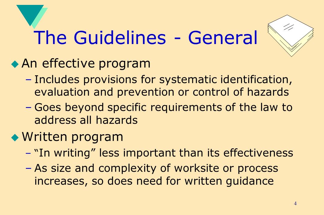 The Guidelines - General