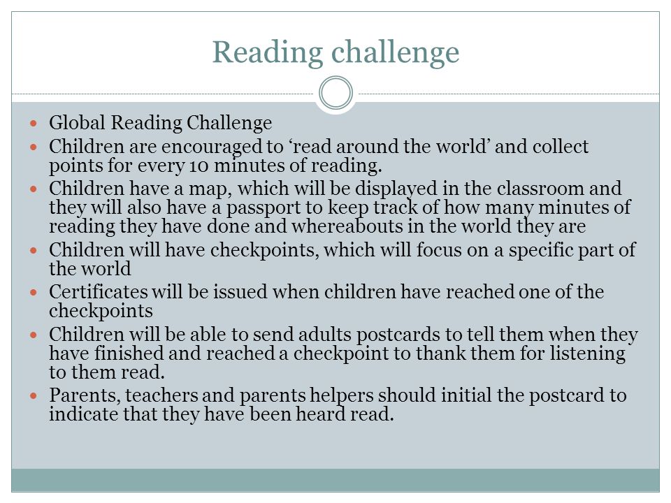Reading challenge Global Reading Challenge