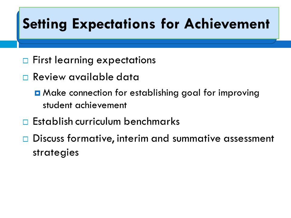 Setting Expectations for Achievement