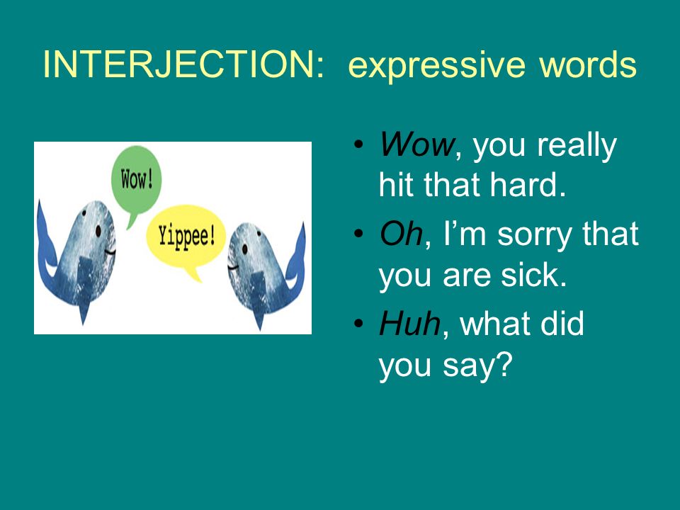 INTERJECTION: expressive words