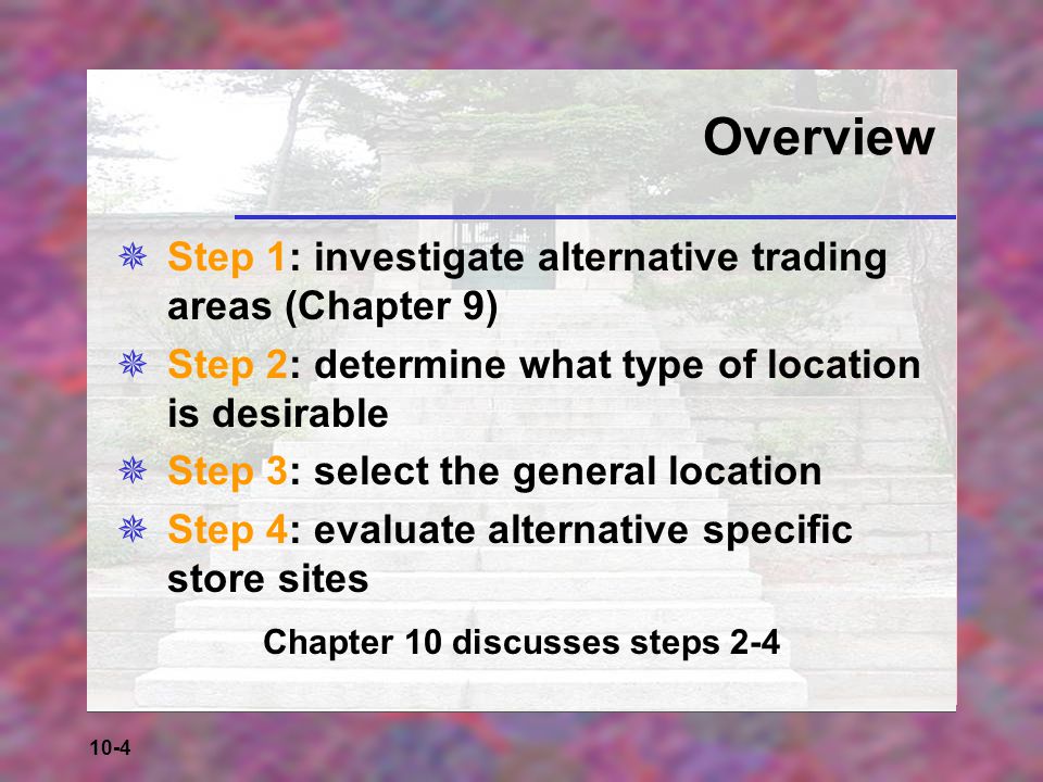 Chapter 10 discusses steps 2-4