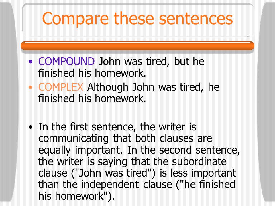 Compare these sentences