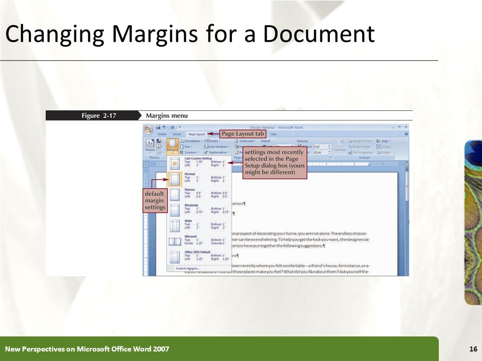Changing Margins for a Document