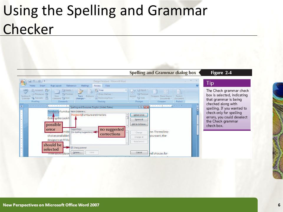 Using the Spelling and Grammar Checker