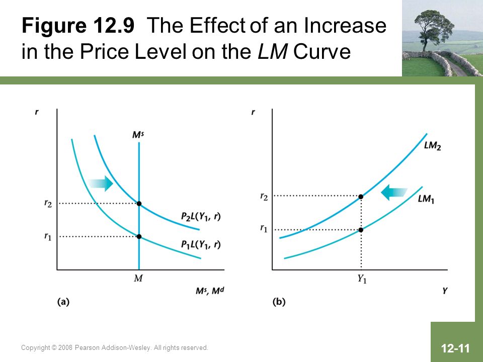 Figure 12.9 The Effect of an Increase in the Price Level on the LM Curve