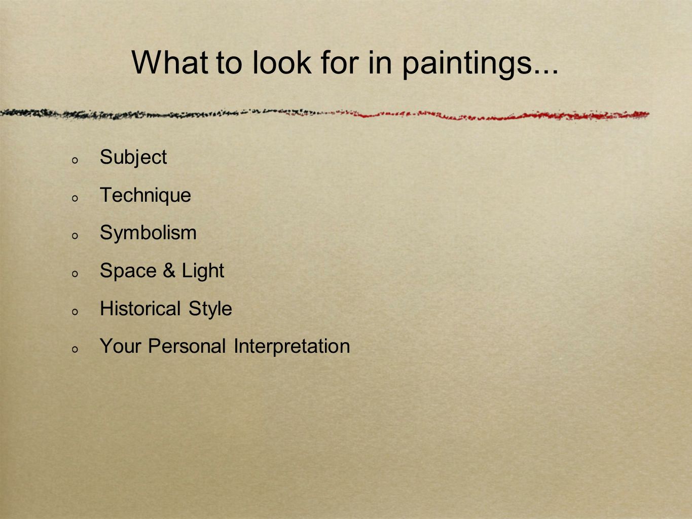 What to look for in paintings...