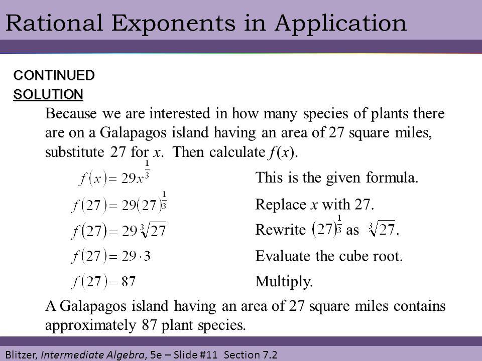 Rational Exponents in Application