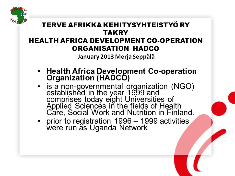 Health Africa Development Co-operation Organization (HADCO)