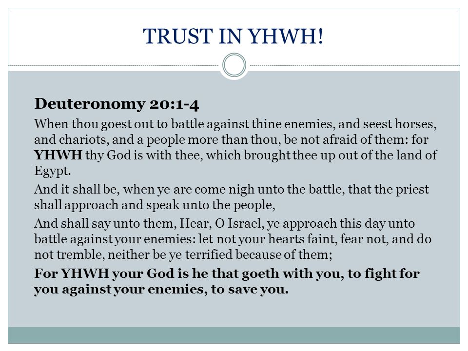 TRUST IN YHWH!