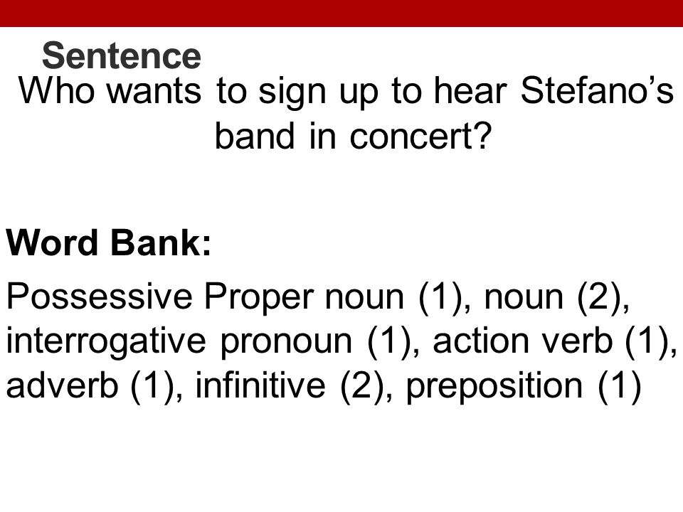 Who wants to sign up to hear Stefano’s band in concert