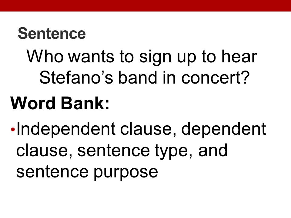 Who wants to sign up to hear Stefano’s band in concert