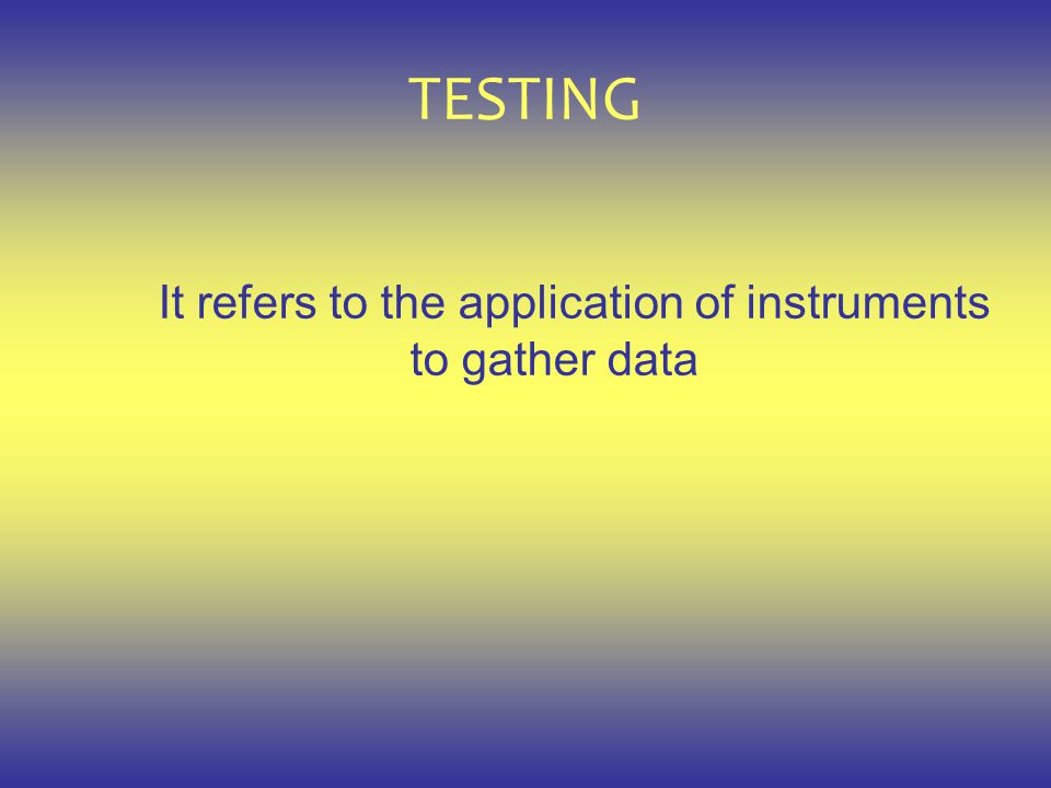 It refers to the application of instruments to gather data