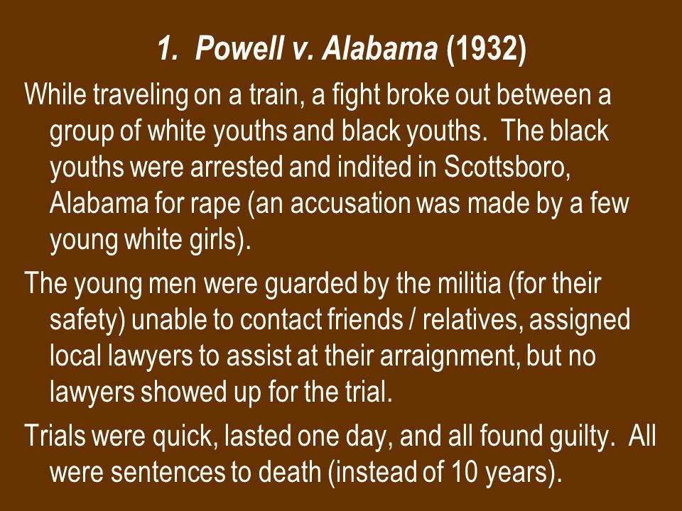 1. Powell v. Alabama (1932)