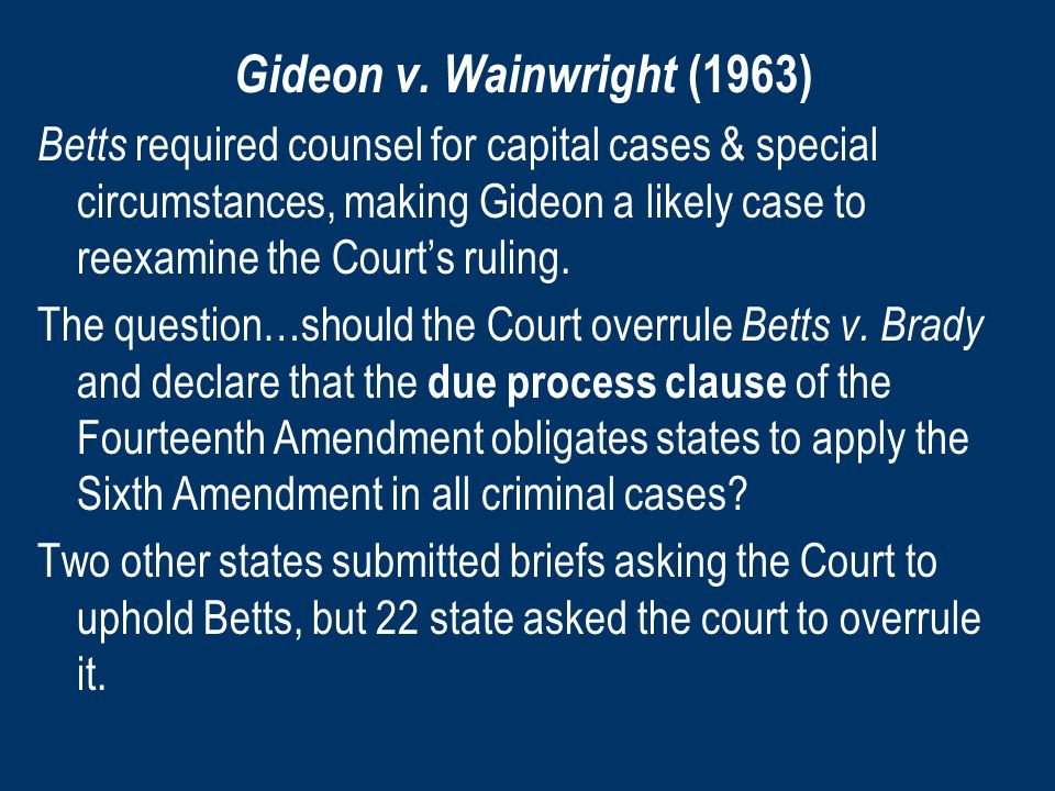 Gideon v. Wainwright (1963)