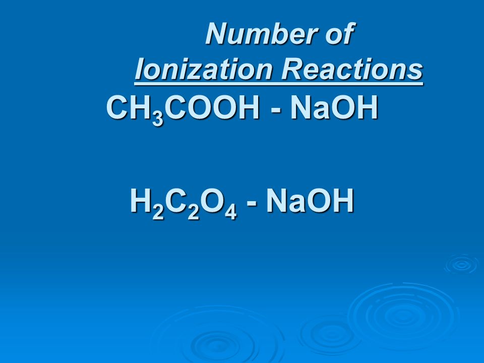 Number of Ionization Reactions