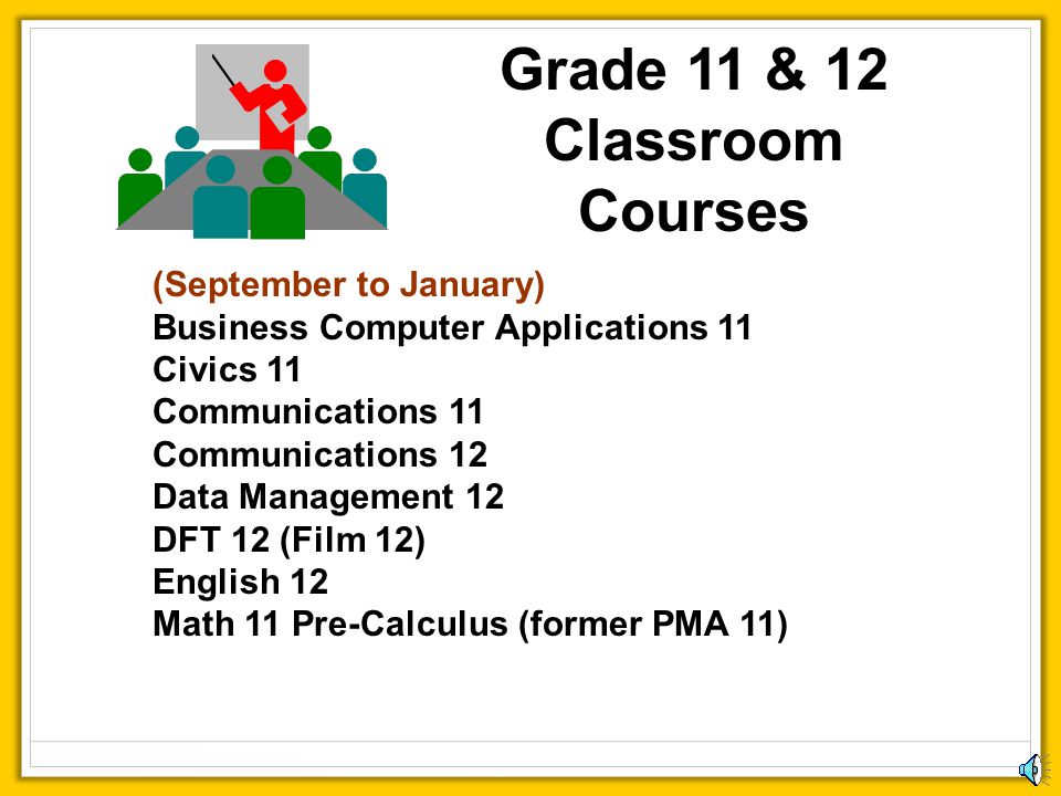 Grade 11 & 12 Classroom Courses
