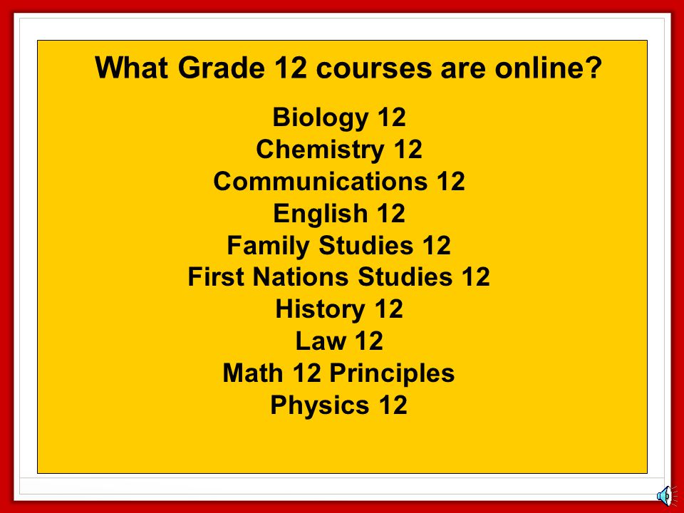 What Grade 12 courses are online