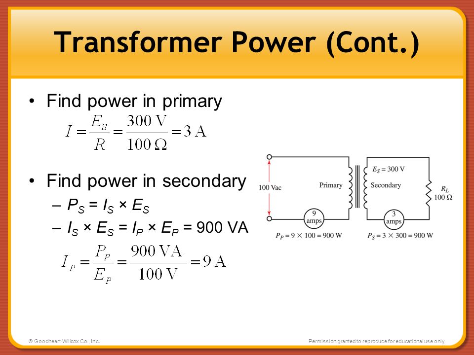 Transformer Power (Cont.)