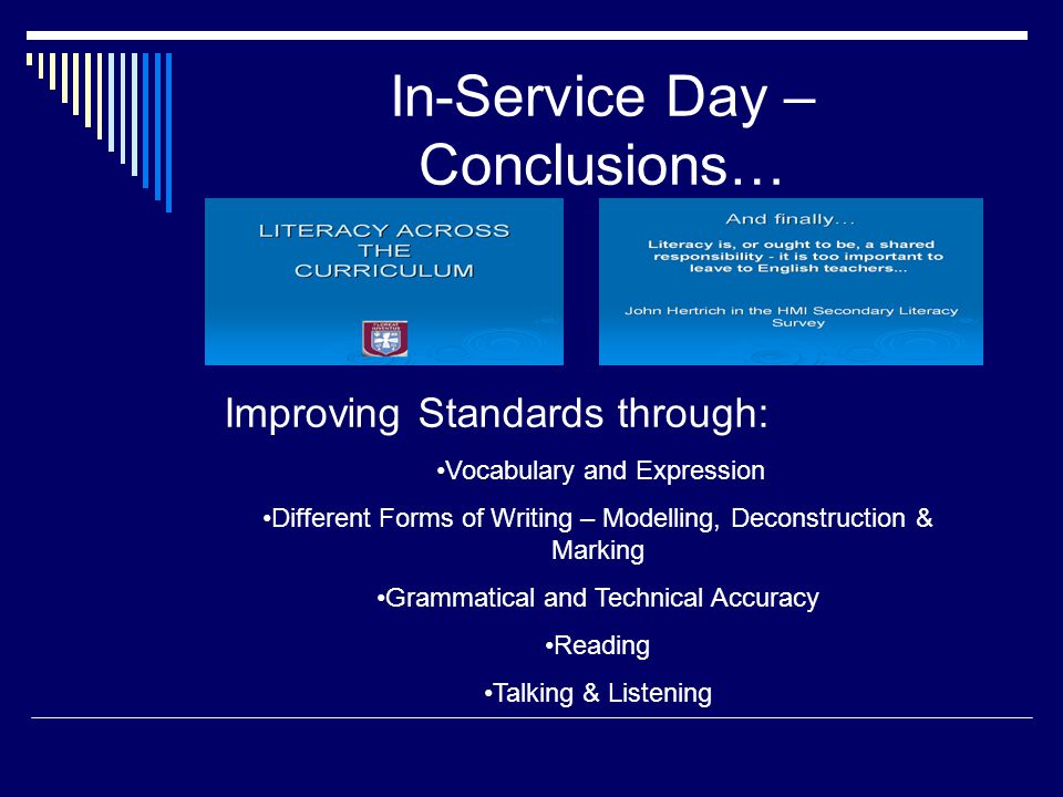 In-Service Day – Conclusions…