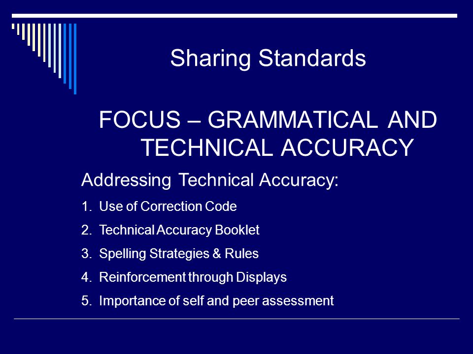 FOCUS – GRAMMATICAL AND TECHNICAL ACCURACY