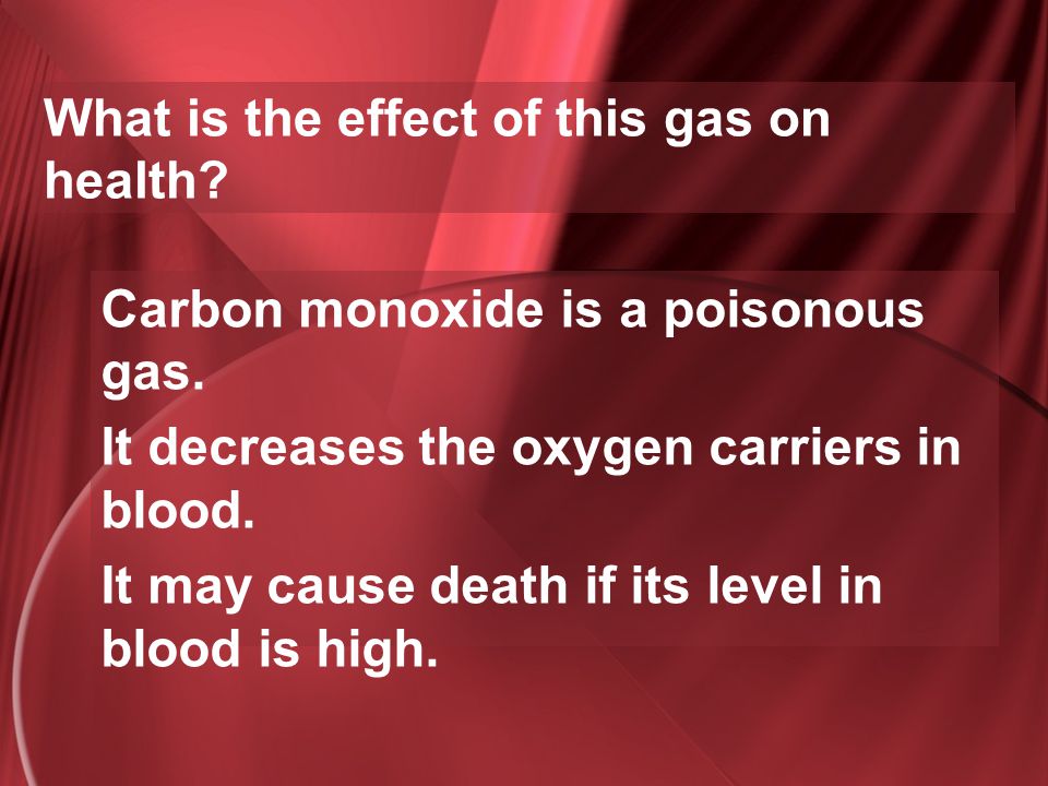 What is the effect of this gas on health
