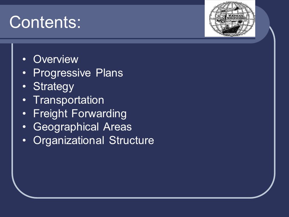Contents: Overview Progressive Plans Strategy Transportation