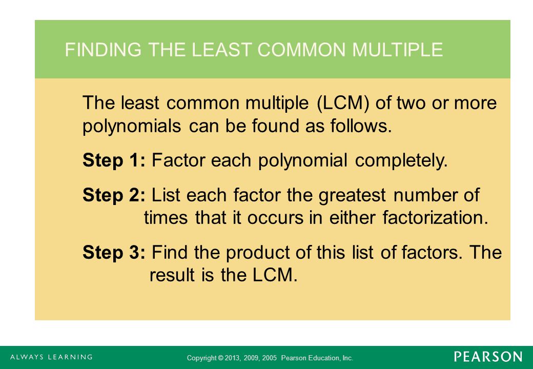 FINDING THE LEAST COMMON MULTIPLE