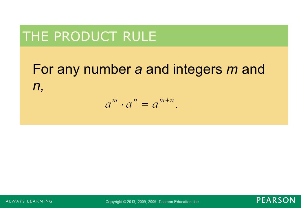 For any number a and integers m and n,