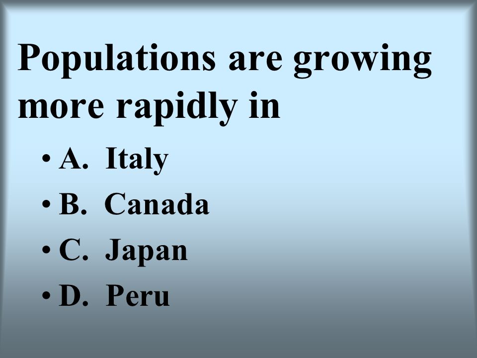 Populations are growing more rapidly in