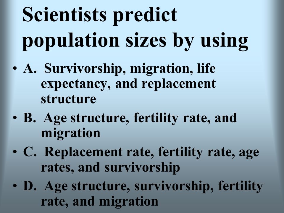 Scientists predict population sizes by using