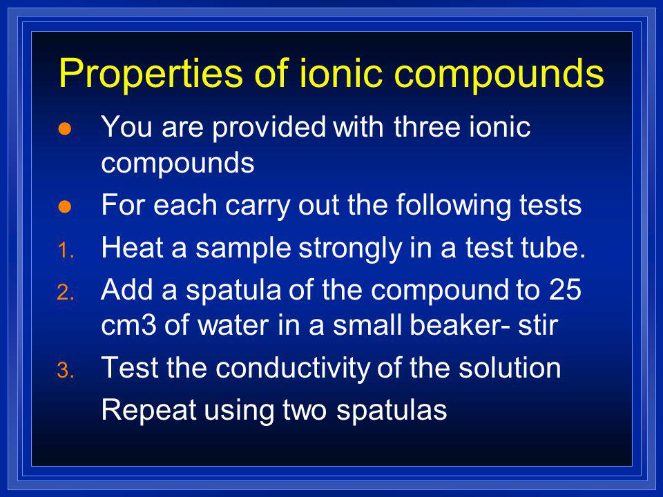 Properties of ionic compounds
