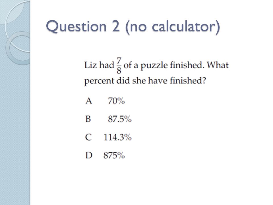 Question 2 (no calculator)