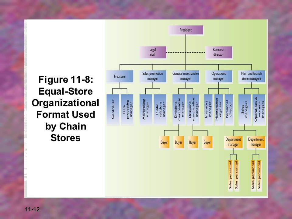 Figure 11-8: Equal-Store Organizational Format Used by Chain Stores