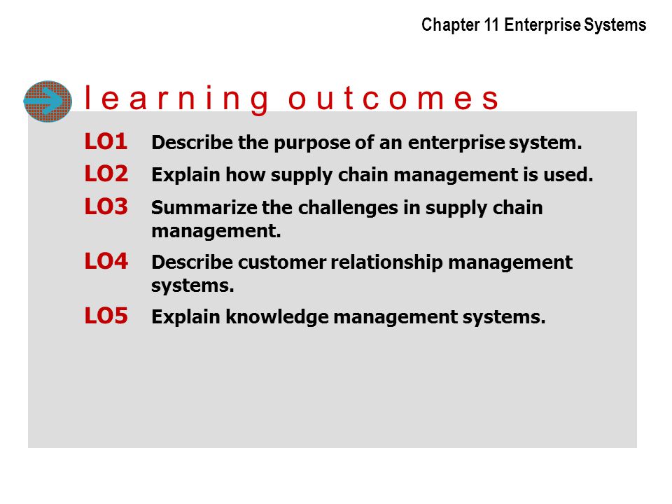 Chapter 11 Enterprise Systems