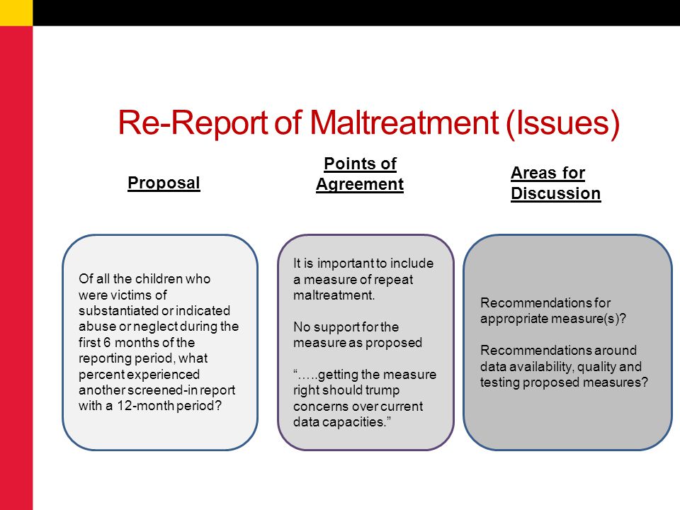 Re-Report of Maltreatment (Issues)