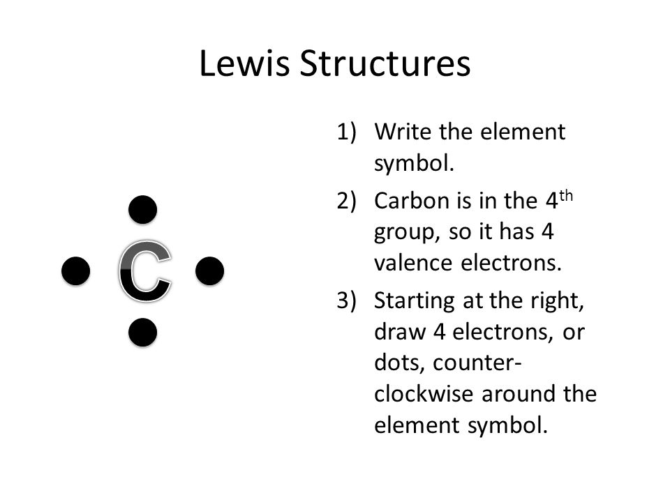 C Lewis Structures Write the element symbol.