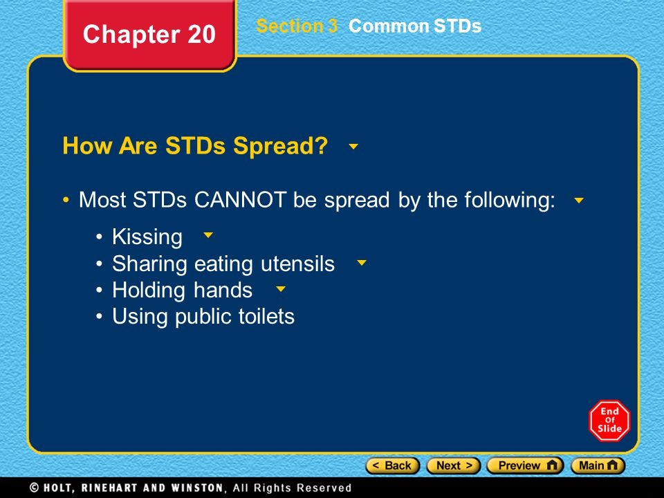 Chapter 20 How Are STDs Spread